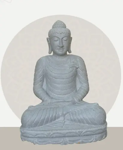 Product image of the product “Seated Buddha made of Riverstone in Dhyana position - gesture of meditation, H. 80cm. ”